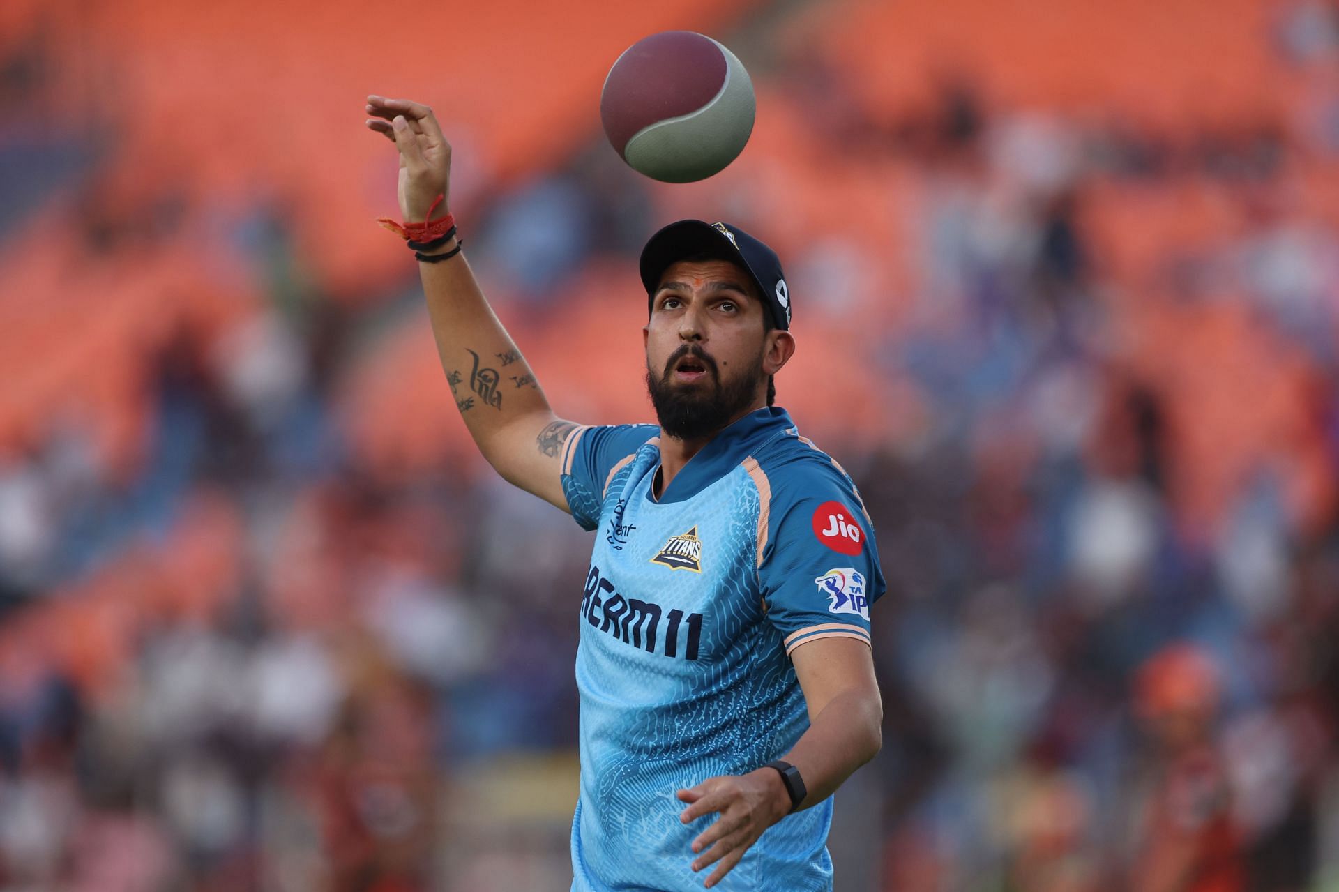 Ishant Sharma of Gujarat Titans warms up before the start of the 2025 IPL match between Gujarat Titans and Sunrisers Hyderabad at Narendra Modi Stadium on May 2, 2025, in Ahmedabad, India. (Photo by Pankaj Nangia/Getty Images)
